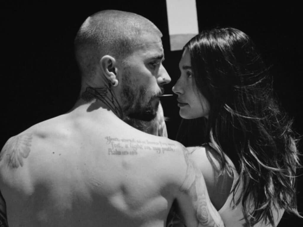 Justin Bieber looks into Hailey Biebers eyes