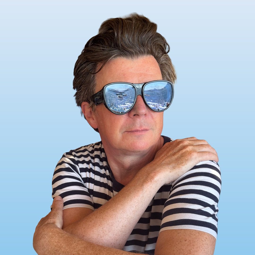PR Shot of Rick Astley in sunglasses