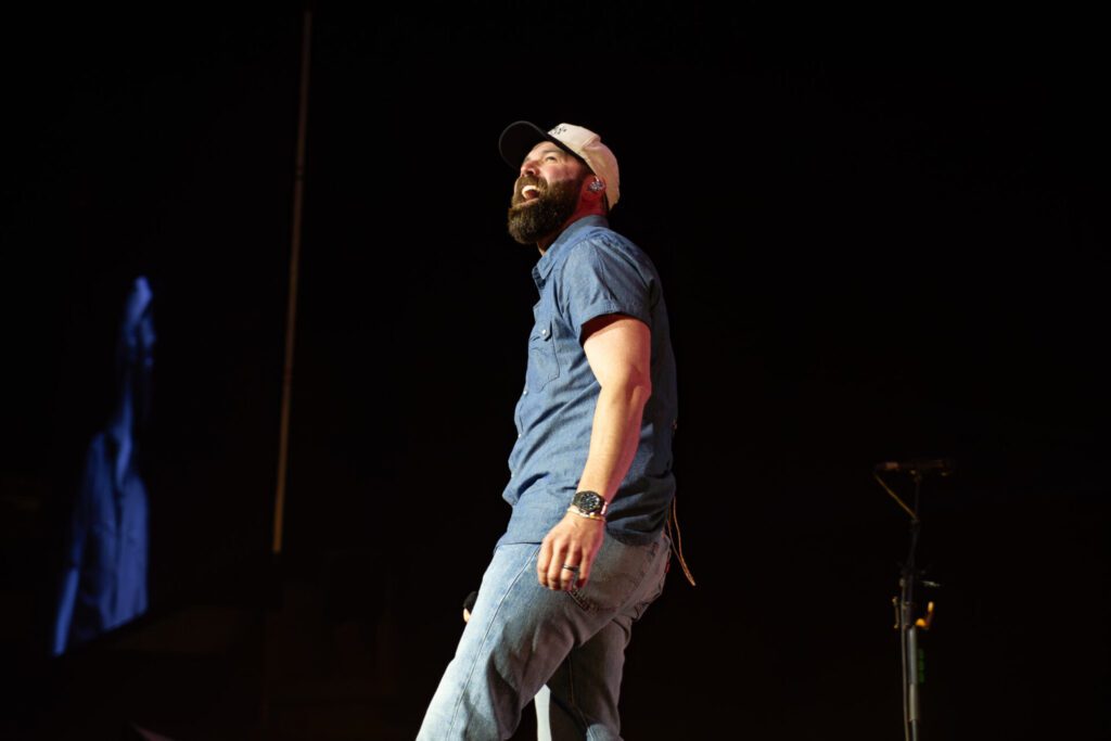 Jordan Davis on stage in Auckland, New Zealand