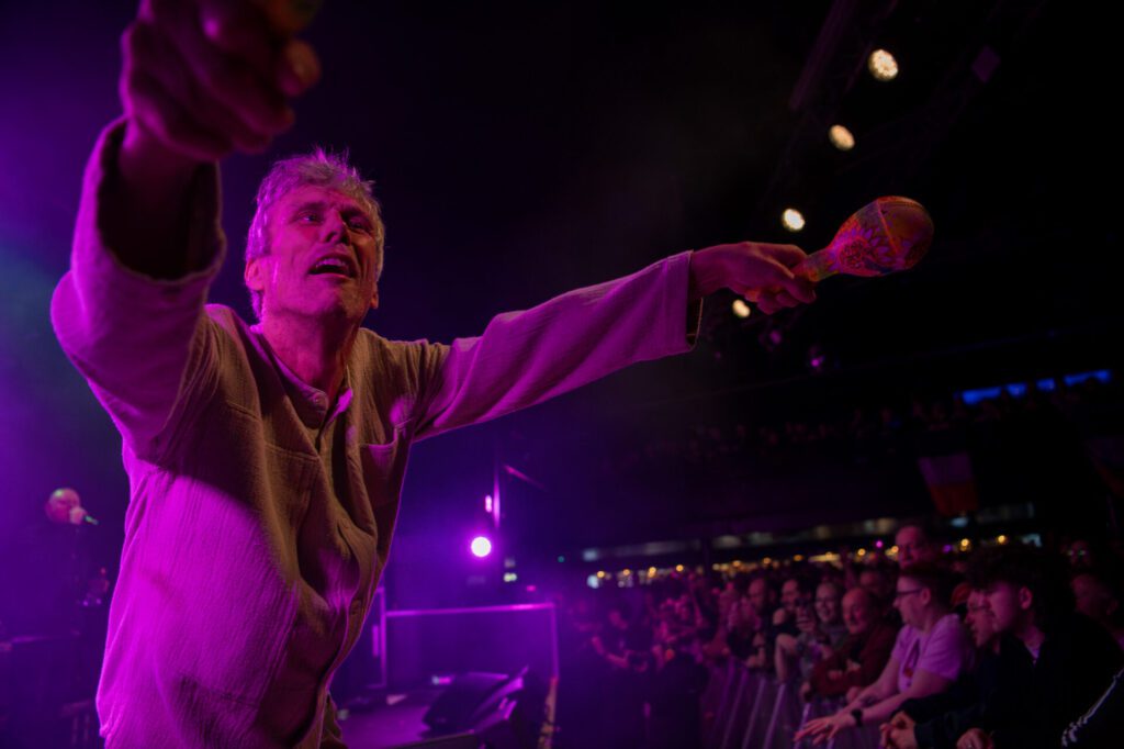 Bez from Happy Mondays with the crowd in Rock City Nottingham
