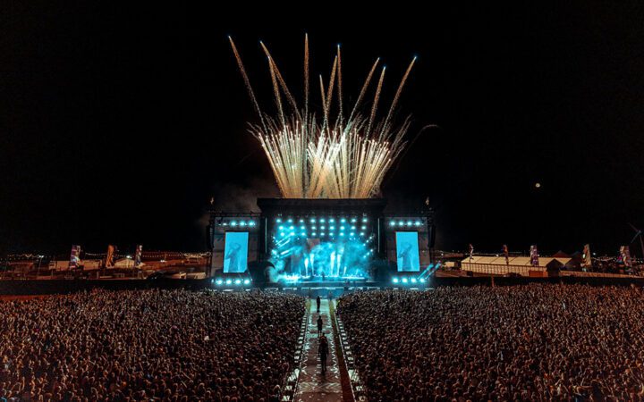 Boardmasters crowd with stage and fireworks