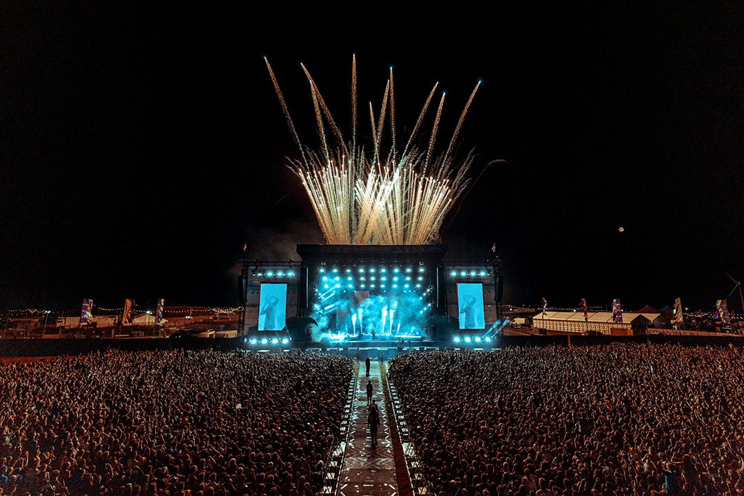 Boardmasters crowd with stage and fireworks