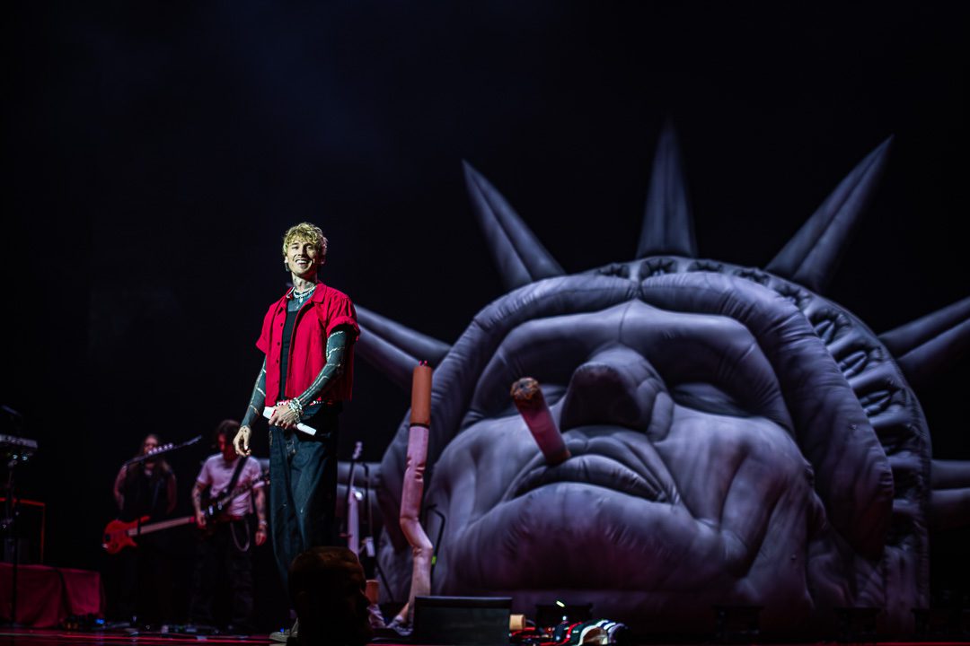 Machine Gun Kelly on stage in Auckland