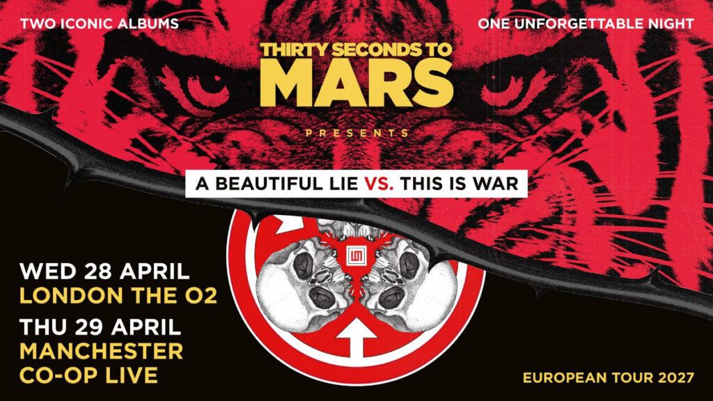 Tour poster for thirty seconds to mars in the uk